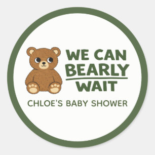 Teddy Bär Geschlechtsneutral Minimalistische Baby Runder Aufkleber