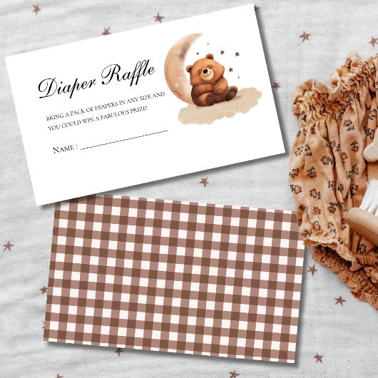 Teddy Bär geschlechtsneutrale Babydusche Diaper Begleitkarte