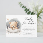 Teddy Bär geschlechtsneutrale Bücher für Babydusch Begleitkarte (Stehend Vorderseite)