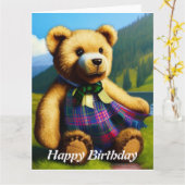 Teddy Bar Happy Birthday Card Karte (Gelbe Blume)