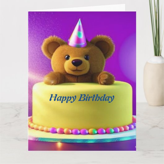 Teddy Bar Happy Birthday Card Karte (Vorderseite)