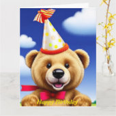 Teddy Bar Happy Birthday Card Karte (Gelbe Blume)