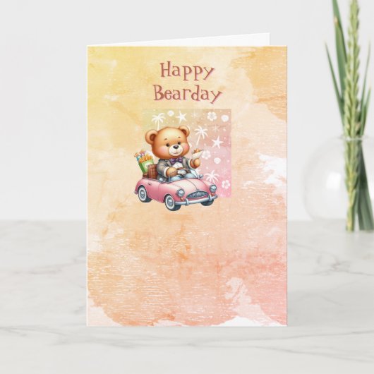 Teddy Bar Happy Birthday Grußkarte Dankeskarte (Vorderseite)