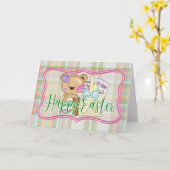 Teddy Bar Happy Oaster Karte (Gelbe Blume)