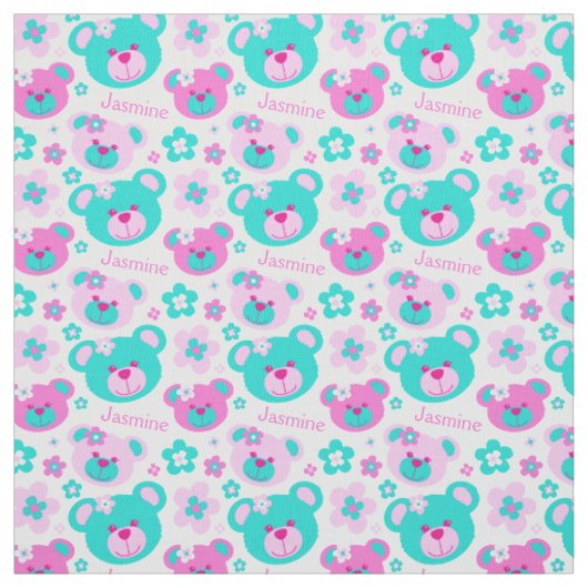 Teddy Bär hat ein rosa Aquarellmuster Stoff (Muster)