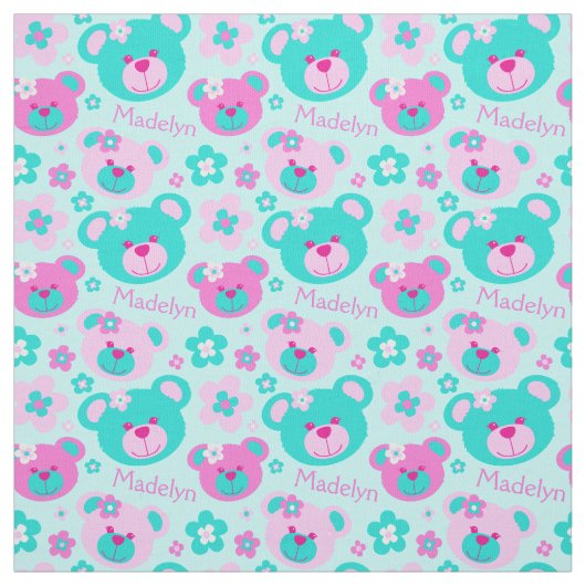 Teddy Bär hat ein rosa Aquarellmuster Stoff (Muster)