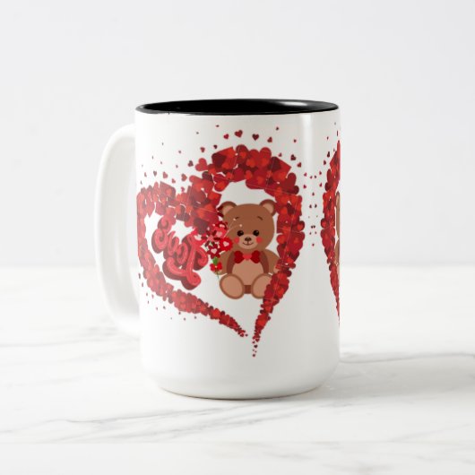 Teddy Bar Heart Tasse (Vorderseite Links)