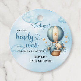 Teddy Bär heiße Luft Ballon frühzeitig blau braun  Geschenkanhänger