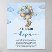Teddy Bär Heißluftballon Late Night Diaper Spiel Poster (Vorne)