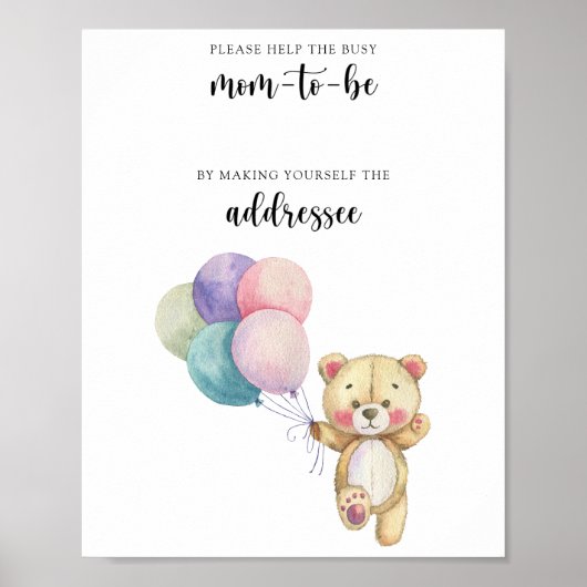 Teddy Bär - Hilfe für die Mama, die beschäftigt is Poster (Vorne)