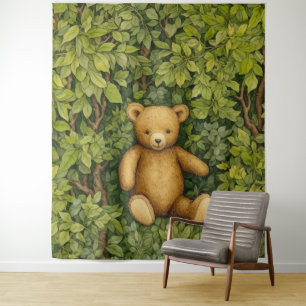 Teddy Bär im Jugendstil des Waldes Wandteppich