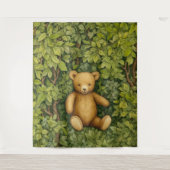 Teddy Bär im Jugendstil des Waldes Wandteppich (Vorderseite)
