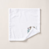 Teddy Bär im Teacup mit Blume Badhandtuch Set (Waschlappen)