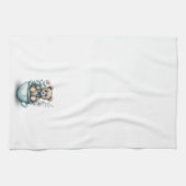 Teddy Bär im Teacup mit Blume Geschirrtuch (Horizontal)