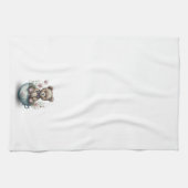 Teddy Bär im Teacup mit Blume Geschirrtuch (Horizontal)