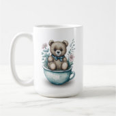 Teddy Bär im Teacup mit Blume Kaffeetasse (Links)