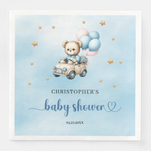 Teddy Bär in der Babydusche Serviette