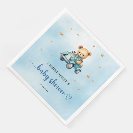 Teddy Bär in der Babydusche Serviette (Ecke)