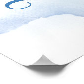 Teddy Bär in der Rippe dusty blue baby Dusche Empf Poster (Ecke)