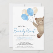 Teddy-Bär-Junge-Baby-Party Einladung (Vorderseite)