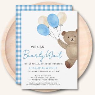 Teddy-Bär-Junge-Baby-Party Einladung
