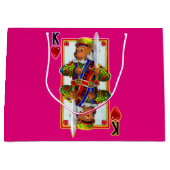 Teddy Bar King of Hearts Große Geschenktüte (Vorderseite)