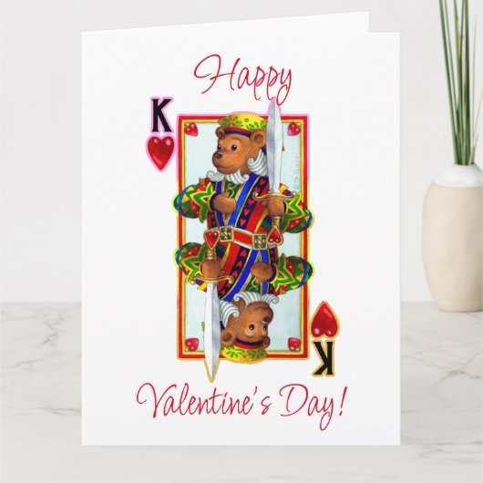 Teddy Bar King of Hearts Karte (Vorderseite)