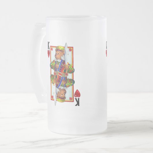 Teddy Bar King of Hearts Mattglas Bierglas (Vorderseite Links)