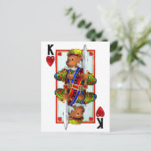 Teddy Bar King of Hearts Postkarte (Stehend Vorderseite)