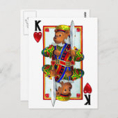 Teddy Bar King of Hearts Postkarte (Vorne/Hinten)