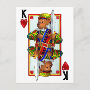 Teddy Bar King of Hearts Postkarte