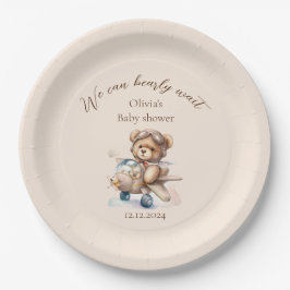 Teddy Bär können wir schon lange warten Baby Dusch Pappteller