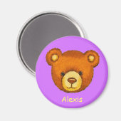 Teddy Bar Kühlschrankmagnet ~ Individuelle Name (Vorderseite/Rückseite)