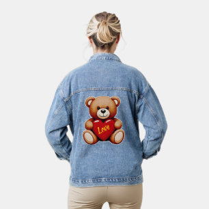 Teddy-Bär "Liebe" Damen-Denimjacke Jeansjacke