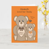 Teddy Bär Liebe Papa orange und braun Karte (Gelbe Blume)