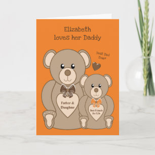 Teddy Bär Liebe Papa orange und braun Karte