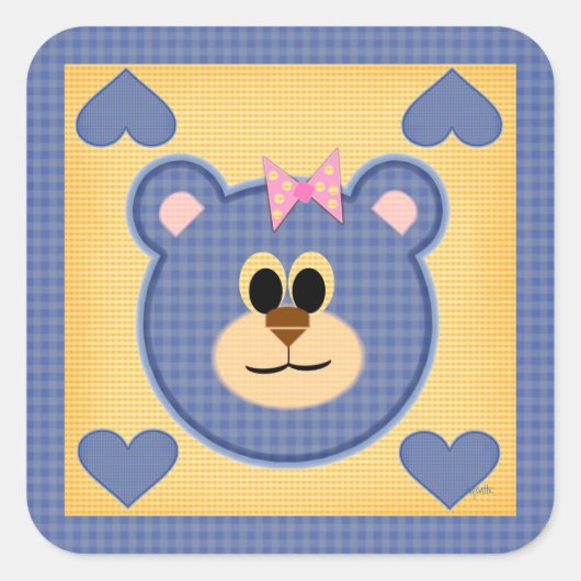 Teddy Bar Liebe Sticker (Vorderseite)