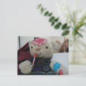 Teddy Bär Lip Gloss Postkarte (Stehend Vorderseite)
