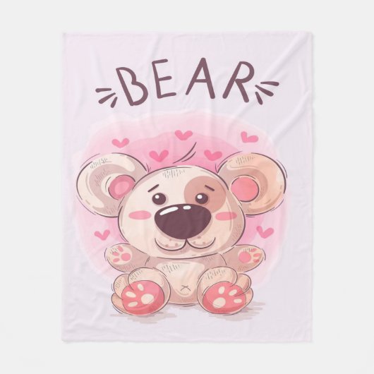 Teddy Bar Lovers | Geschenk für Kinder Fleecedecke (Vorderseite)