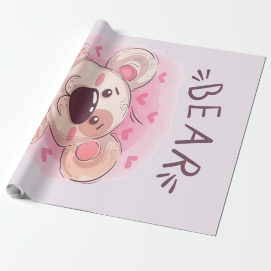 Teddy Bar Lovers | Geschenk für Kinder Geschenkpapier (Ungerollt)