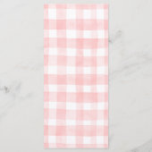 Teddy-Bär-Menus Karten im rosa Gingham-Muster (Rückseite)