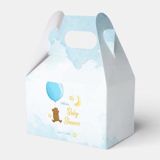 Teddy Bär mit Ballon Babydusche Geschenkschachtel (Vorderseite)