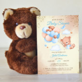 Teddy Bär mit Ballons Babydusche Einladung