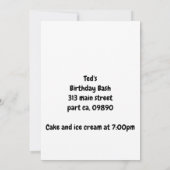 Teddy Bär mit Ballons Einladung (Rückseite)