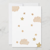 Teddy Bär mit Balloons Gold neutrale Babydusche Einladung (Rückseite)