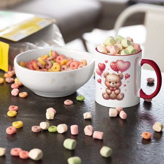 Teddy Bär mit Balloons Valentinstag Tasse
