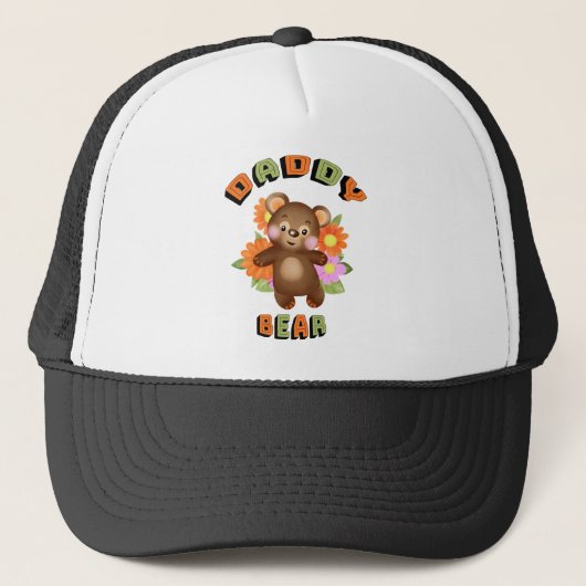Teddy Bär mit Blume Truckerkappe (Vorderseite)