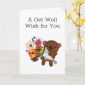 Teddy Bär mit Blume wird gut Karte (Gelbe Blume)