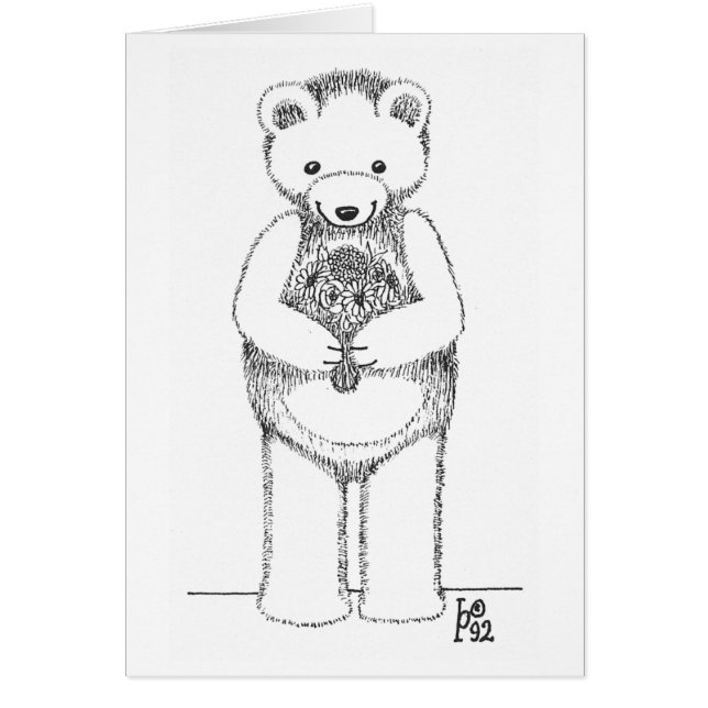 Teddy-Bär mit Blumen (Vorne)