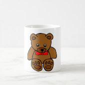 Teddy-Bär mit einer roten Bogen-Tasse Kaffeetasse (Mittel)